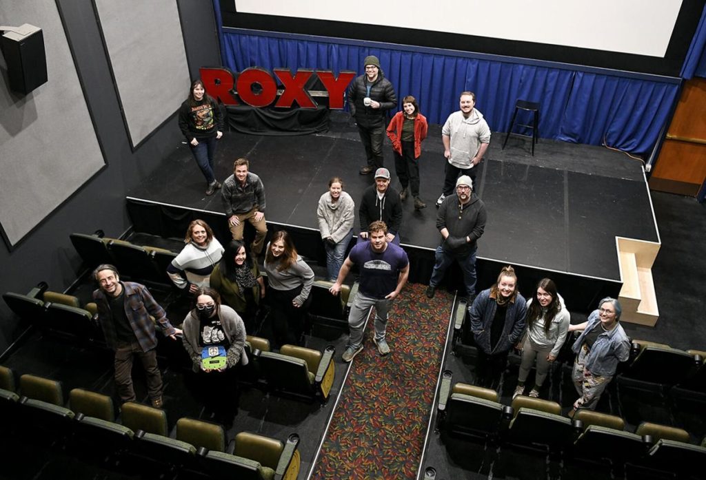 A picture of the Roxy Staff in Theater 3 taken by Missoulian photog Tom Bauer